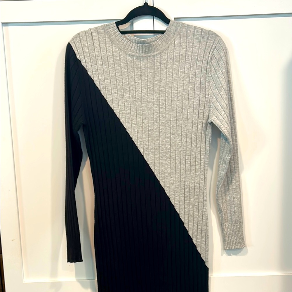 NWT Lascana Colorblock Gray and Black Dress